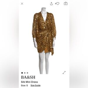 ba&sh Animal Print Long Sleeve Dress